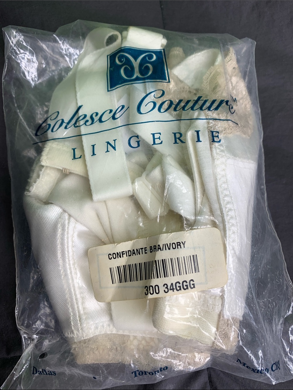 Confidante Bra - Ivory Colesce Couture 34GGG Bullet Bra